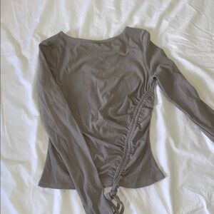 Gray Ruched Long Sleeve